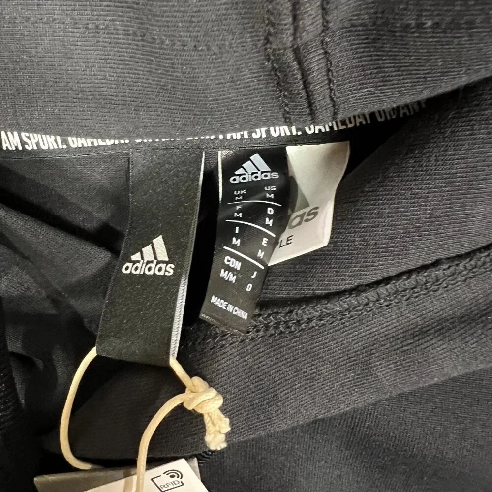 Adidas‎ Mens Medium Black 3 Striped Sport Performance Hooded Sweatshirt NWT